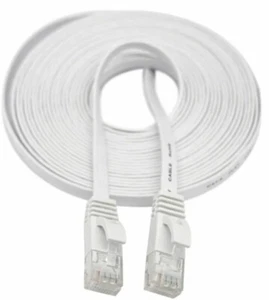 RJ45 CAT6 50FT Ethernet Network Cable Cord Flat White - Picture 1 of 1