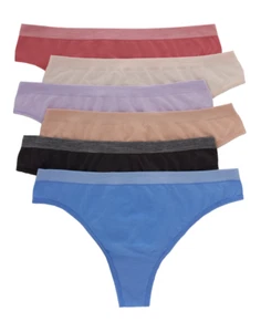 Hanes Womens Comfort Flex Fit Seamless Thong Underwear 6-Pack - Picture 1 of 4