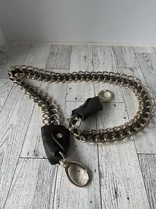 Dunkelbraun & Gold Ketten Handtasche Riemen Ersatz Crossbody verstellbar - Bild 1 von 9