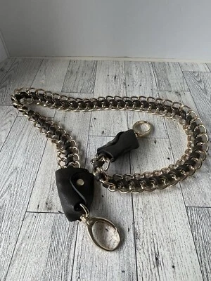 Bandolera ajustable de repuesto con correa de monedero marrón oscuro y dorado Foto 1 de 4