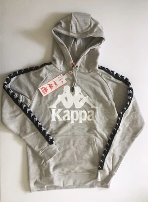 KAPPA Men’s Hoodie Cotton Grey White Black Jacket Banda Hurtado Slim Fit Size S - Image 1 of 4