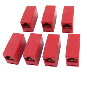 Lot de 7-femelle/femelle8P8CRJ45 Rouge filaire Ethernet Coupleur en ligne droite - Photo 1/1