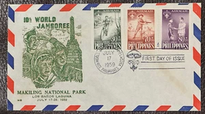 PHILIPPINES - FDC BOY SCOUTS 1959 Color cachet #2, 10th World Jamboree - Picture 1 of 1