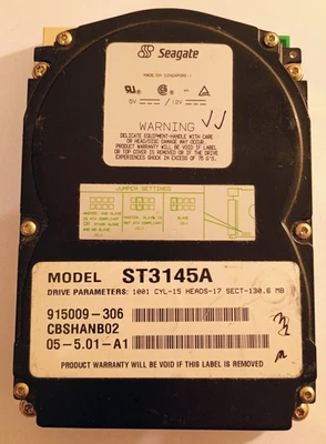 Festplatte Seagate ST3145A 130MB IDE 3,5" DOS-formatiert - Bild 1 von 3