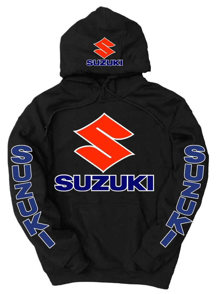 Sudadera con capucha negra Suzuki Racing GSX Hyabusa motocicleta compra 2, obtén una camiseta GRATIS Foto 1 de 1