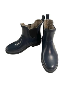 L.L.Bean Gummistiefel Regenstiefel robust Damen 7M Knöchel zum Überziehen blau wasserdicht Gummi - Bild 1 von 12