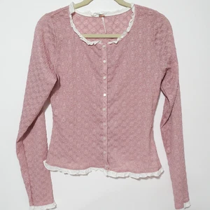 Free People Shirt Womens Large Pale Mauve Blackbird Cardi Slim Relaxed Fit - Picture 1 of 9