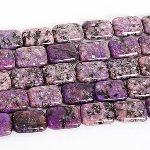 Perline pietre preziose rettangolari AAA lepidolite viola liscio 18X13X5MM 15" - Foto 1 di 3