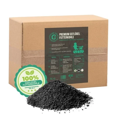 Premium Futterkohle | Futtermittelzusatz für Geflügel 5L - Bild 1 von 4