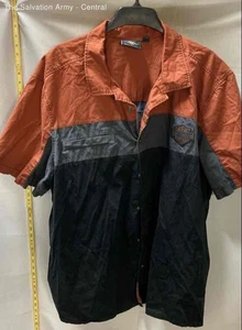 Harley-Davidson Mens Multicolor Colorblock American Button-Down Shirt Size 4XL - Picture 1 of 6