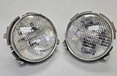 PAR DE FAROS DE HAZ SELLADO ORIGINALES RESTAURADOS PORSCHE 911 912E 930 SB3 68-86 #15 Foto 1 de 4