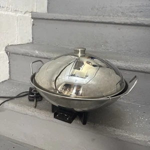 Vintage Farberware Acciaio Inox Modello #343A Cucina Elettrica Wok USA Bello! - Foto 1 di 12