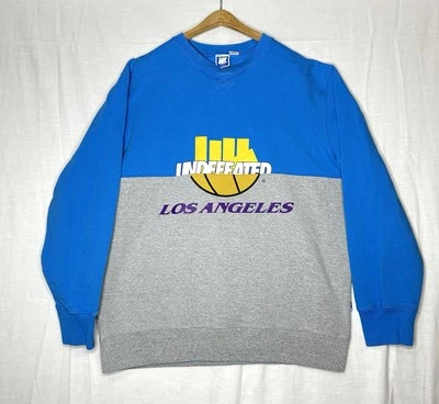 Suéter Pullover Undefeated Los Angeles Lakers NBA Cuello Redondo Para Hombres XL Azul Gris Foto 1 de 4