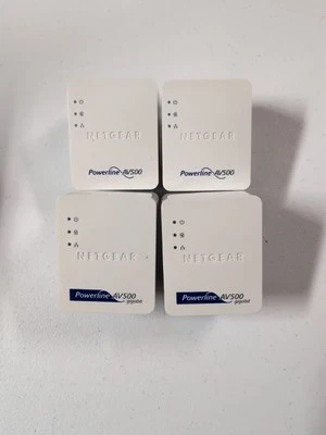 4 Netgear Powerline 500 Nano (2) XAV5101 Av500 Gigabit  (2) XAV5201 - Pre-Owned - Image 1 of 4