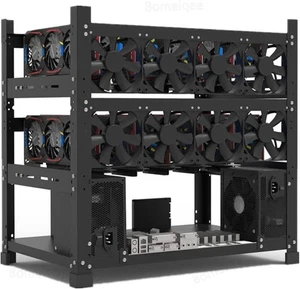 Mining Rig Frame for 12GPU, Steel Open Air Miner Case, black  - Picture 1 of 8