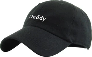 Daddy Logo** Adjustable Black Cotton Novelty Cap Dad Hat by KB Ethos - Picture 1 of 3