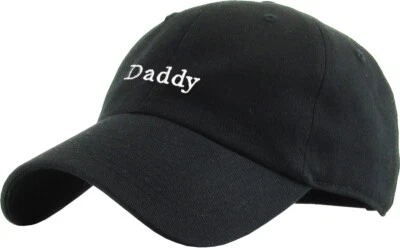 Daddy Logo** Adjustable Black Cotton Novelty Cap Dad Hat by KB Ethos - Image 1 of 3
