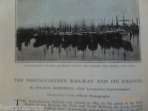 North Eastern Railway & Its Engines Antique Victorian Illustrated Article 1892 - Bild 1 von 7