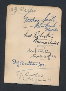 1930 Vintage Golf Autograph Sheet ABE MITCHELL/BOBBY JONES/WALLIS/GORDON SMITH + - Picture 1 of 4