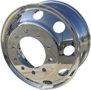 Truck Wheel Mirror Polished Aluminum Wheel size 22.5X8.25 FREE SHIPPING - Picture 1 of 7