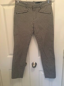 Gap Women’s 2R Straight Skinny Leg Pants Blue White Geometric Cotton Spandex EUC - Picture 1 of 8