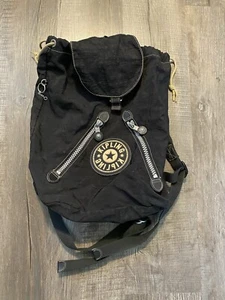 Vintage Kipling Drawstring Rucksack Black Backpack  - Picture 1 of 7