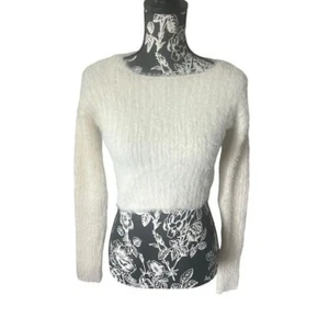 Hyfve Sweater Womens Fuzzy Cropped Long Sleeve Small NWT - Picture 1 of 7