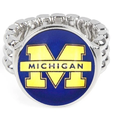 Michigan Wolverines Silver Mens Womens Ring Fits All w Gift Pk D2 Cover