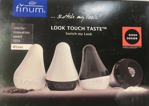 SET OF 2 Finum Look Touch Taste Spice Grinder, Black/White good design gift - Picture 1 of 5