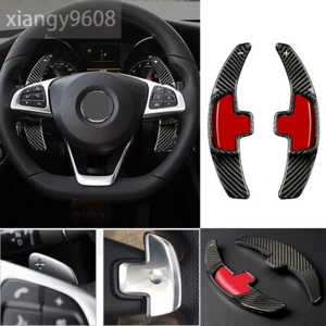 2×Carbon Fiber Steering Wheel Paddles Shifter For Benz GLC C E S Class W205 E300 - Picture 1 of 12