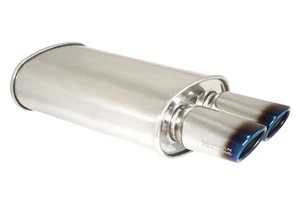Silenciador universal de acero inoxidable Megan Racing puntas dobles ovaladas quemadas O-VA-2 - Imagen 1 de 2