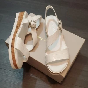 MARC FISHER Gilma2 Women's Size 8.5, 9.5 White Wedge Platform Sandals Shoes - Picture 1 of 6