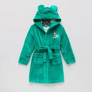 Disney Boys Kids Mickey Mouse Mid Length Long Sleeve Plush Fleece Robe, Size 4 - Picture 1 of 5