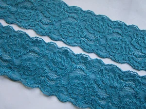 Tip Elastish Trims Turquoise Lace 6cm Wide Elegante R 0624 - Picture 1 of 4