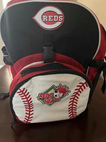 Cincinnati Reds Baseball Reds Heads Book Bag School Backpack Adjustable New! Cover