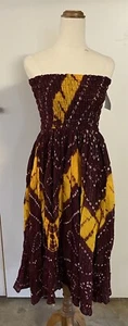 OM Shantipi Boho Hippy Shirred Backless Tube Dress Size 29-54cm Chest - Picture 1 of 9