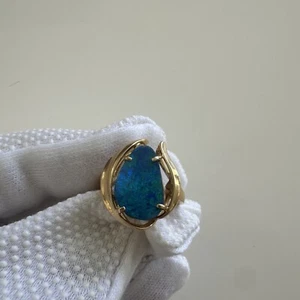 Na Hoku Sultan 14k Gelbgold Opal Doublet Bandring. - Bild 1 von 7