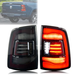 LED Tail Lights for Dodge Ram 2009-2018 4th Gen 1500 Black Rear Lamps Assembly - Picture 1 of 5