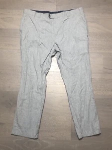 TASSO ELBA Heather Gray Flat Front 100% Cotton Dress Pants 38X30 - Picture 1 of 6