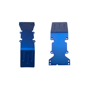 T-Maxx, E-Maxx blau eloxiertes Aluminium Skid Plate Set NEU vorne und hinten - Bild 1 von 3