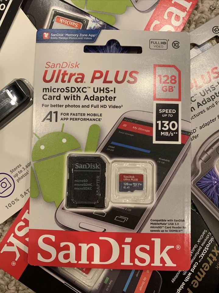 sandisk - ultra plus 128gb sdxc uhs-I memory card - Image 1 of 1