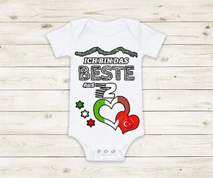 Babybody Strampler Beste aus 2 Italien Türkei Fußball kurzarm weiß Italienisch - Bild 1 von 6