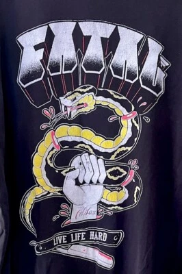 Fatal Clothing Para Hombres Vida Dura Diamante Espalda Califas Negro T Corto Talla XXL Foto 1 de 4