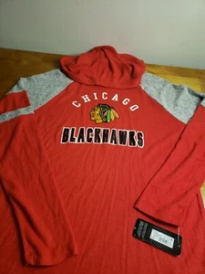 Chicago Blackhawks Women's Lightweight Hoodie T-Shirt Size XL (14/16) Red Gray - Picture 1 of 9