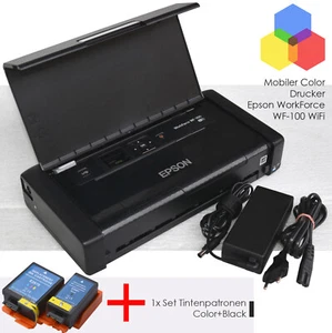 EPSON WF-100W WIFI USB WLAN MOBILER DRUCKER WIN 10 11 ANDROID IPHON + 1x SET INK - Bild 1 von 1