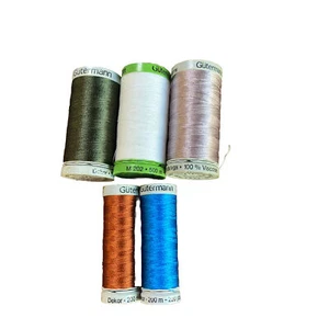Gutermann CA2776 Polyester Thread 547 yds each spool of White Green Lilac plus - Picture 1 of 5