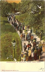 Promenade in Central Park - NYC New York 1906 Undivided Back Postcard - Picture 1 of 2