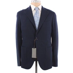 Cappotto sportivo Dover Boglioli nuovo con etichette 100% cotone taglia 48R US 38R colore blu navy/nero birdseye - Foto 1 di 9