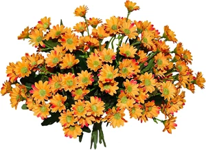 Artificial Fake Flowers, 6 Bundles Orange Fake Daisy Flowers Outdoor UV Resistan - Picture 1 of 12