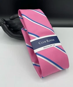 CLUB ROOM Men's Regular Tie ~ Pink ~ Striped Pattern ~ NEW MSRP: $55. - Picture 1 of 3